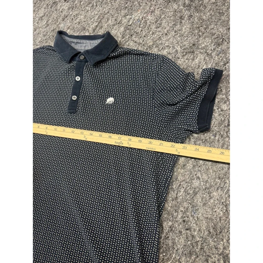 Banana Republic Mens Large Navy Blue Geometric Dot Elephant Logo Polo Shirt L